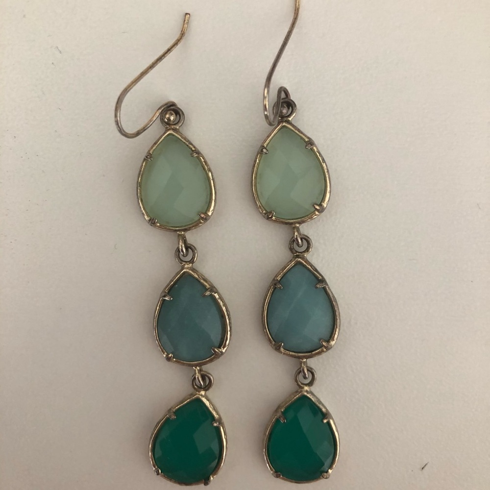Teal Dangle Earrings